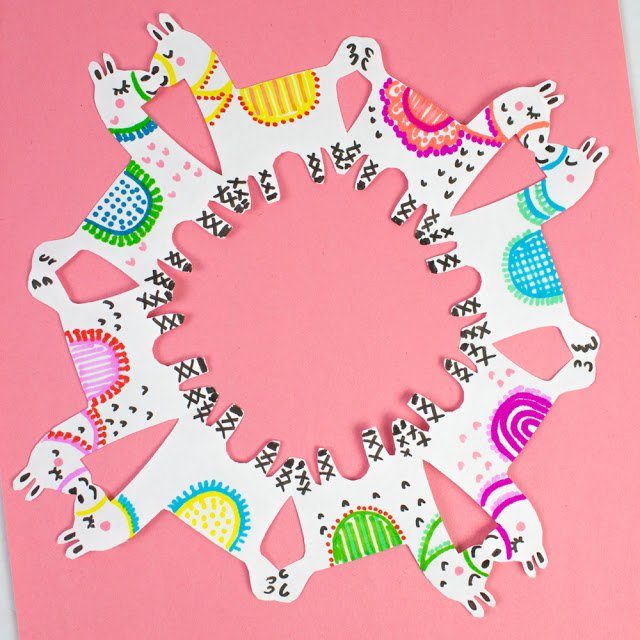 Llama Kid snowflake craft 