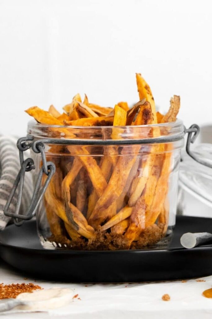 sweet potato fries in a jar