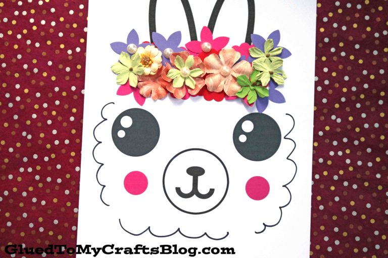flower topped llama printable 