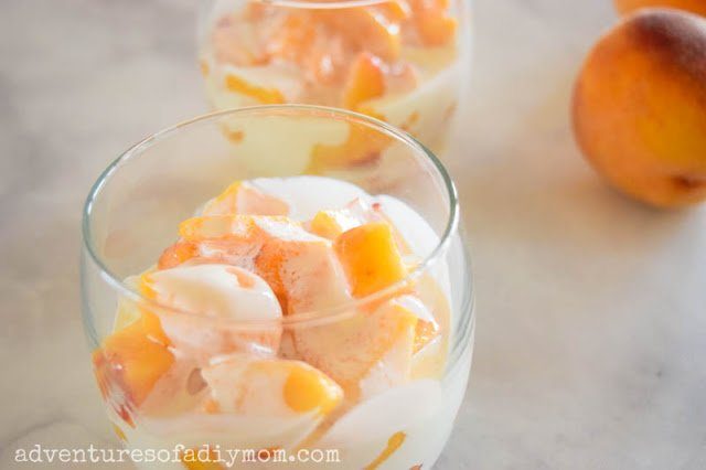 peaches and cream in a cup 