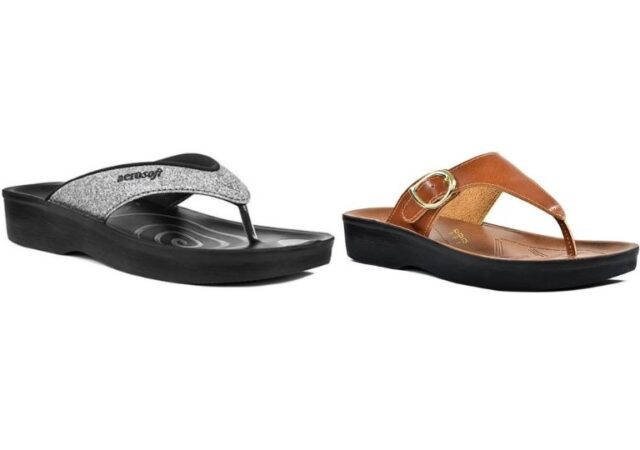 Aerosoft Sandals on Sale - glitter and brown sandals