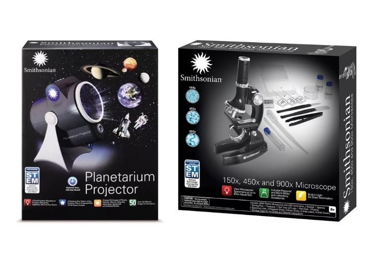 Smithsonian Activity Kits on Sale - planetarium projector and microscope kit