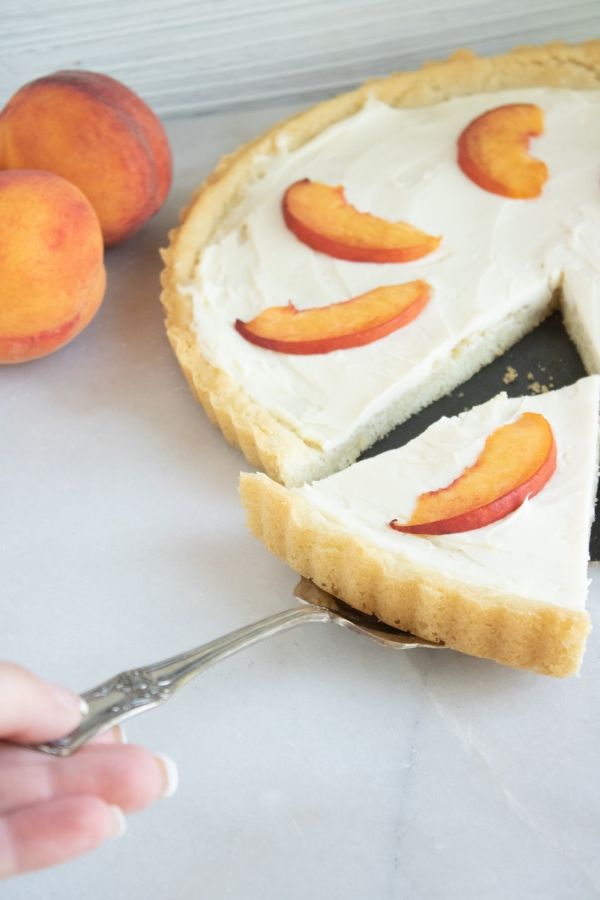 sugar cookie peach tart