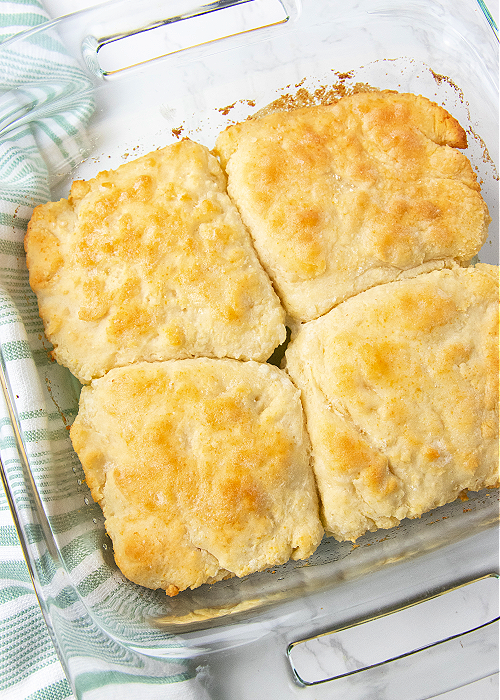 biscuits in a baking pan