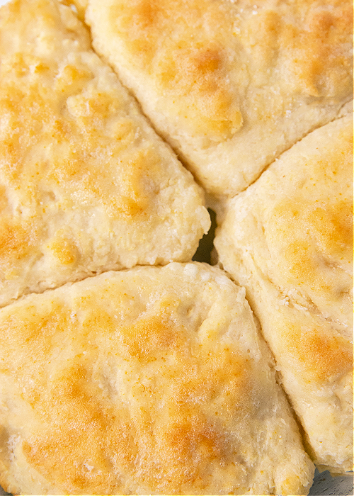 4 ingredient sprite biscuits close up in a baking pan