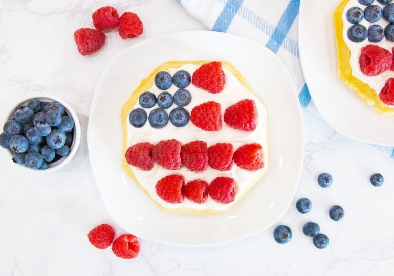 patriotic waffle on plate
