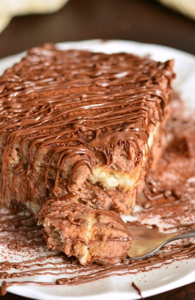 homemade nutella dessert with fork by it 
