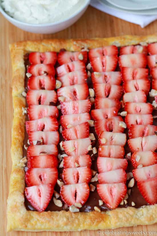 strawberry nutella tart