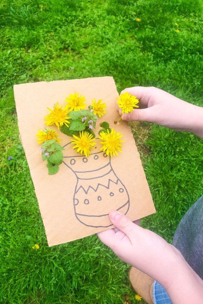 nature walk activity with dandelions