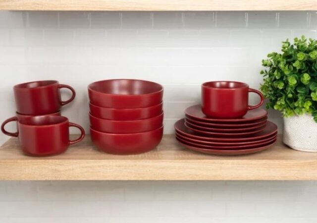 Wickham Dinnerware Set on Sale - dishes on shelf