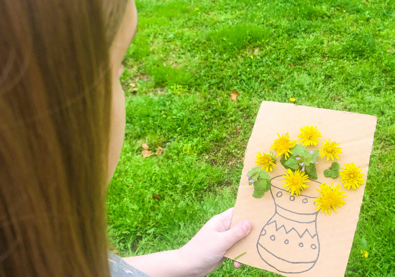 dandelion cardboard vase activity