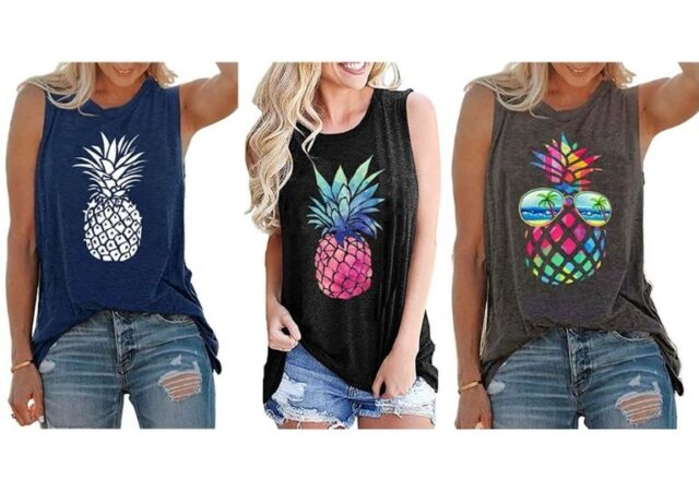 Pineapple Tank Tops on Sale - women in tees