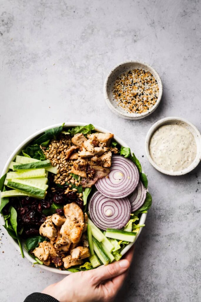 chicken salad in a bowl 
