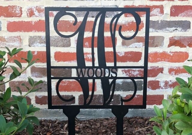 Monogram Metal Yard Sign on Sale