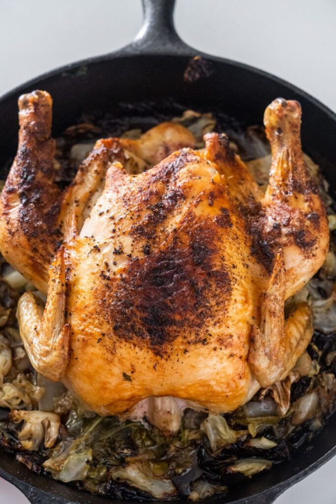 roasted chicken in cast iron 