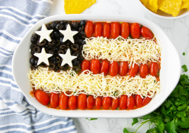 Patriotic Layered Taco Dip