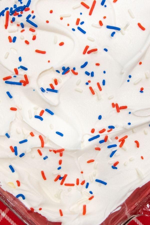 red white and blue cake