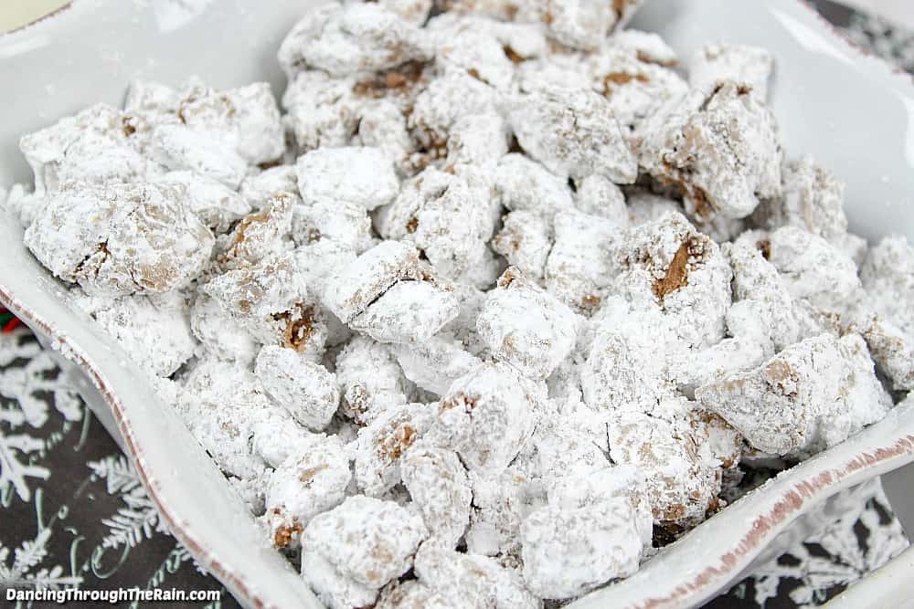 nutella snack mix in a platter 