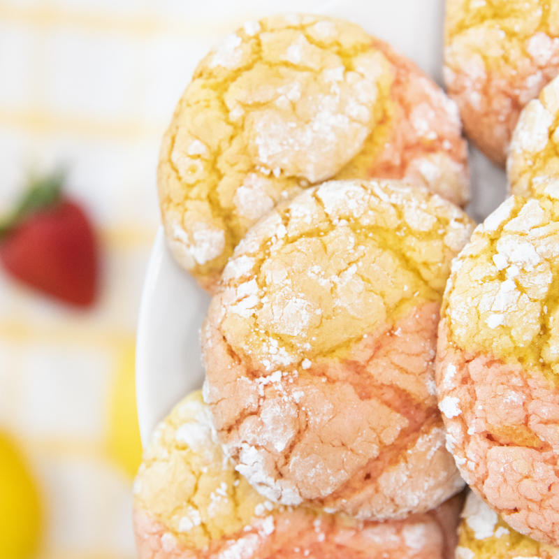 cake mix cookies on a plate 