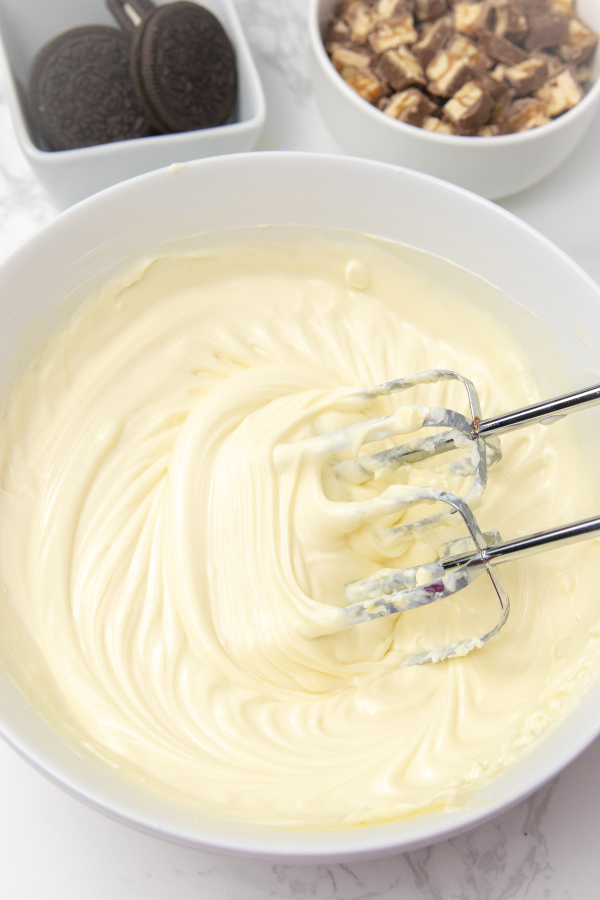 whipped cheesecake in a bowl 