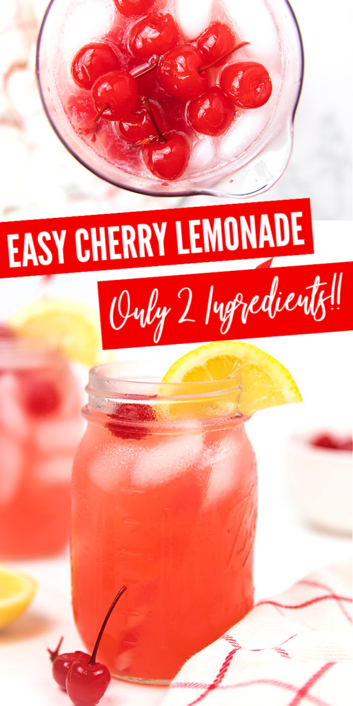 Cherry lemonade is a refreshing and simple fruit lemonade that takes just 2 ingredients. Give this simple drink a try today. #passion4savings #cherry #lemonade #2ingredients #easy #summer #refreshing #simple #tasty cherry lemonade
