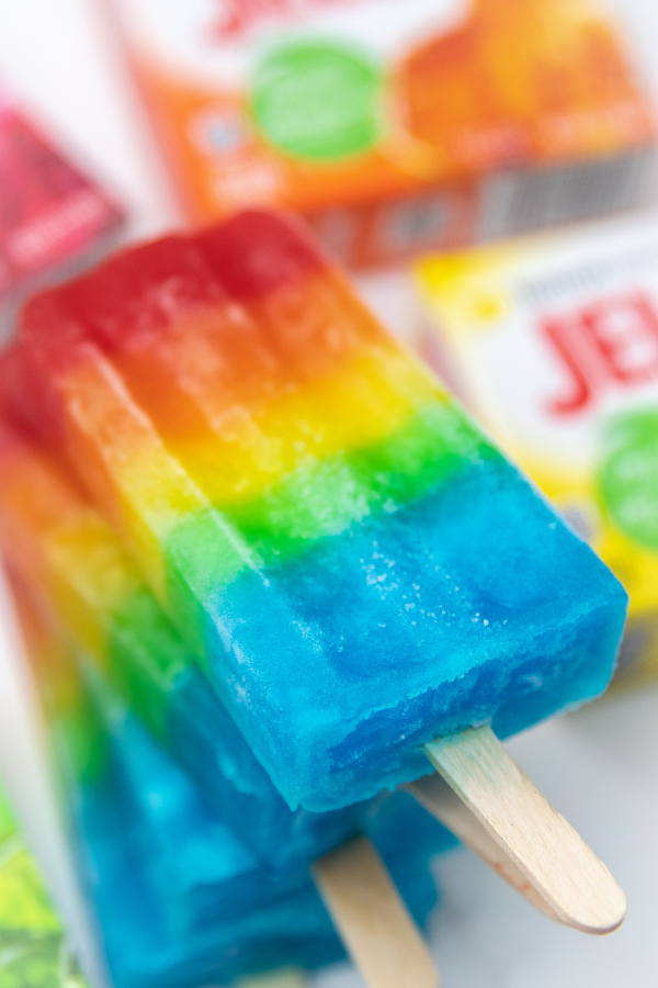 stacked up popsicles on counter 