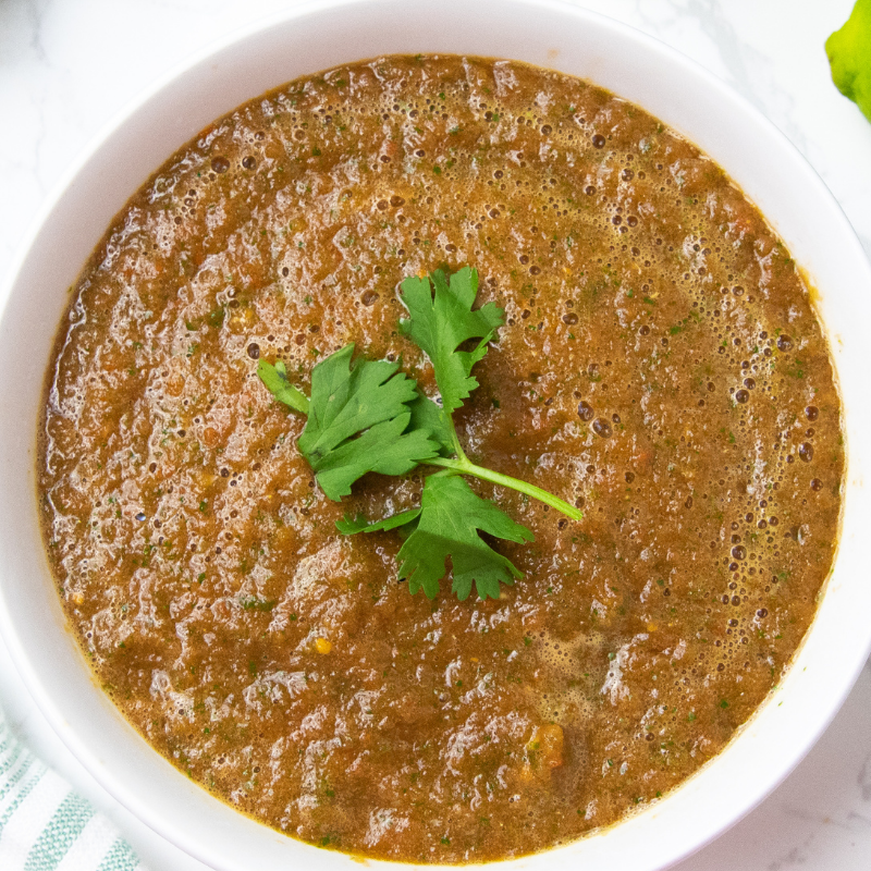 4 ingredient salsa is a quick and easy fresh salsa you can make and serve your family and friends. Quick, easy, and affordable to make. #passion4savings #salsa #4ingredient #cannedtomtaotes #rotel #cilantro #lime #easy #Mexican salsa in a bowl