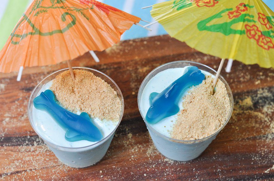 shark dessert cup on table 