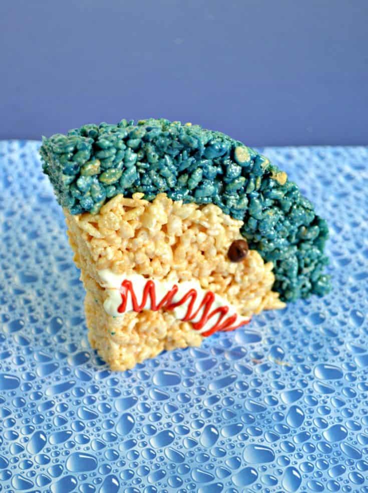 shark inspired rice krispies treat