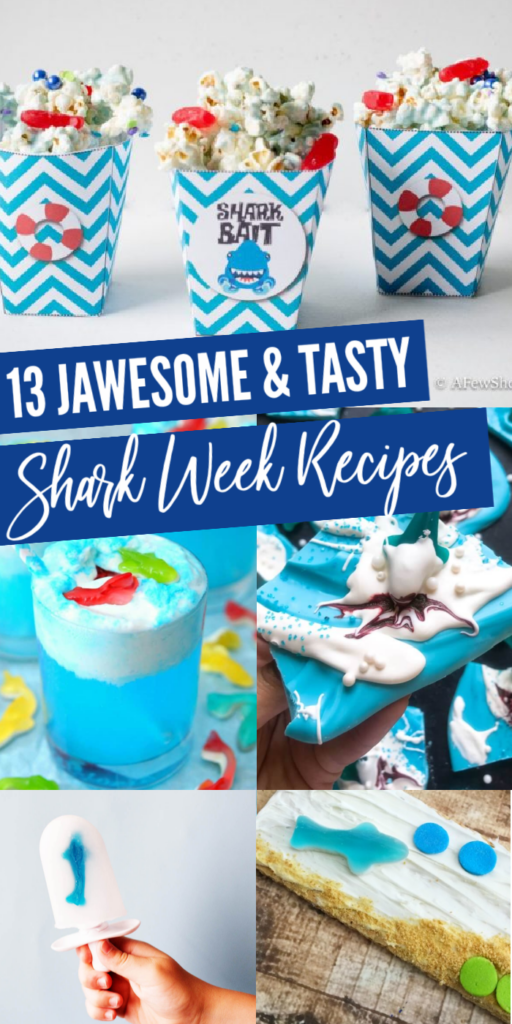 Serve up one or more of these awesome shark week recipes! Creative and fun shark inspired recipes that kids and adults will love. #sharkweek #shark #recipe #forkids #easy #fun #creative #summer shark week recipes