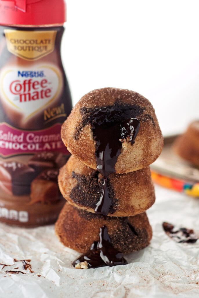 muffin tin lava cakes with chocolate oozing out 