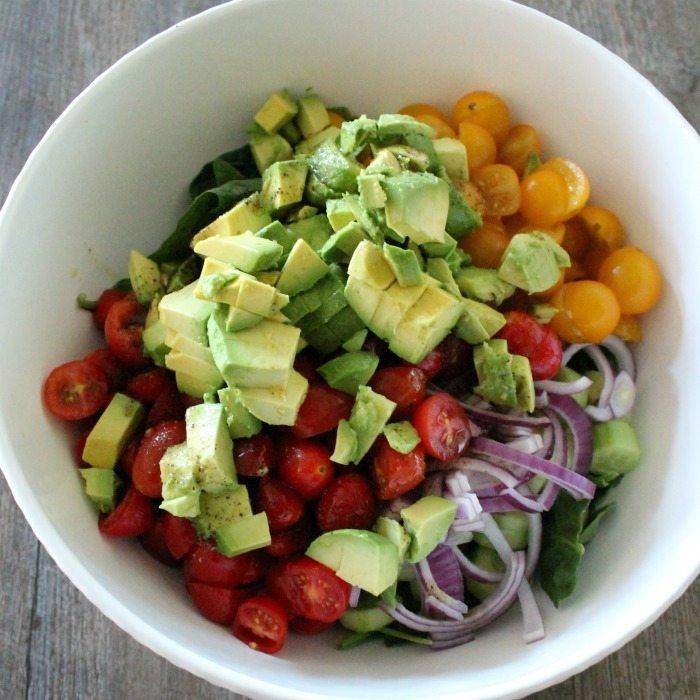 bowl of cucumber avocado salad 