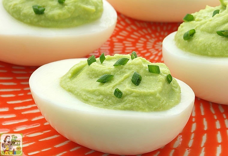 deviled egg with avocado filling 