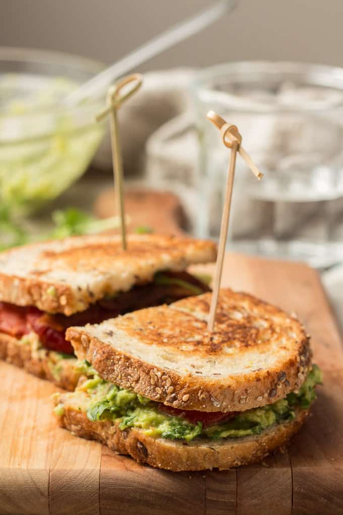 sliced grilled avocado sandwich 