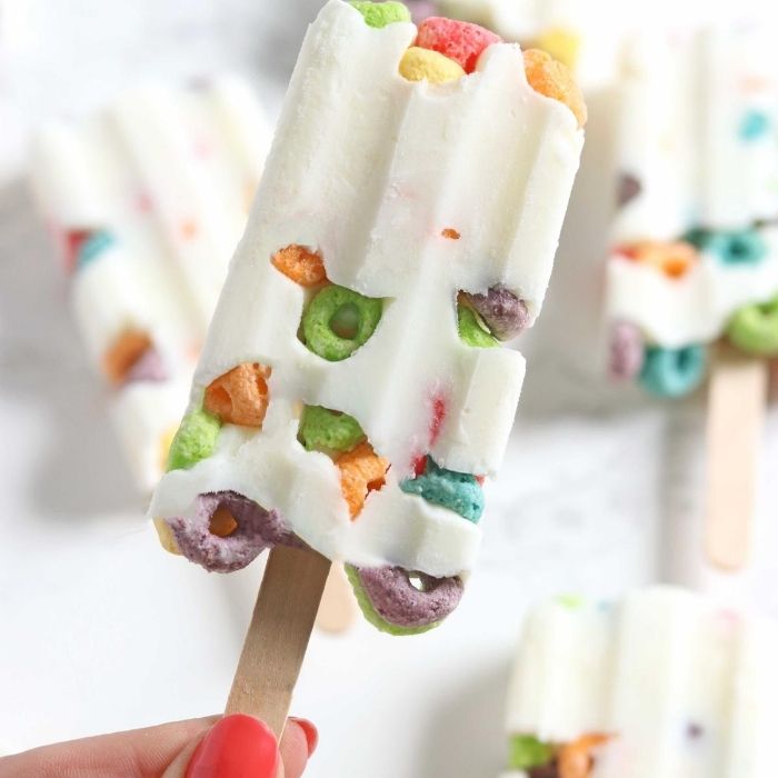 cereal popsicle in hand