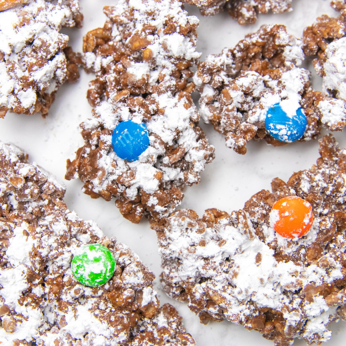 muddy buddies treat on white counter 