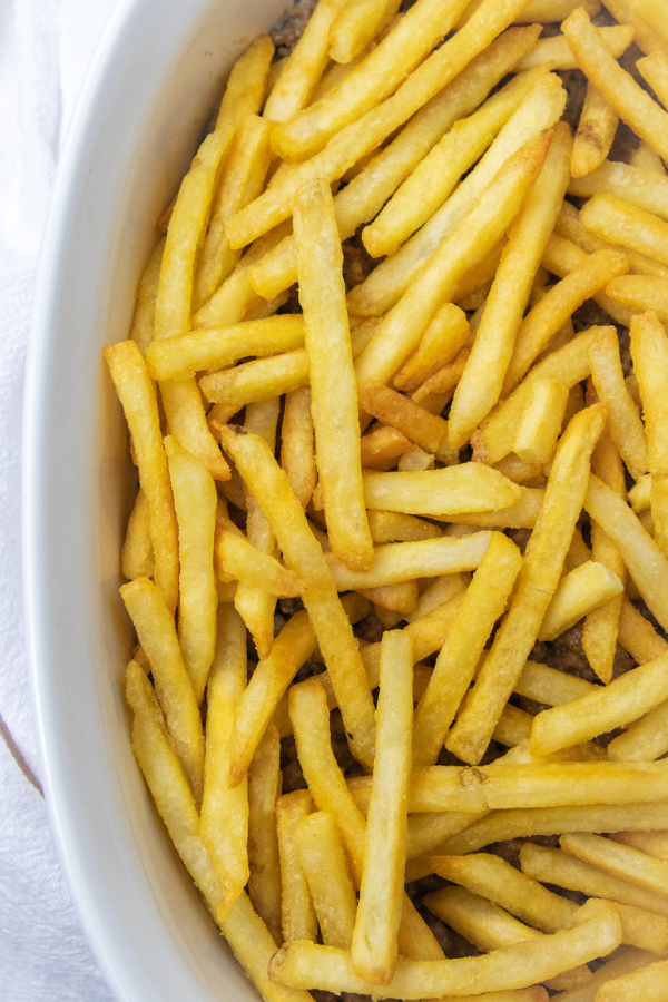 french fries in a casserole dish