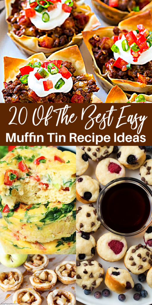 Sweet and savory Recipes You Can Make With A Muffin Tin! Check out this list of 20 delicious muffin tin recipe ideas for you to whip up! #savory #sweet #muffintin #passion4savings #easy #snack #dessert #appetizer #muffinpan 20 Recipes You Can Make with a Muffin Tin
