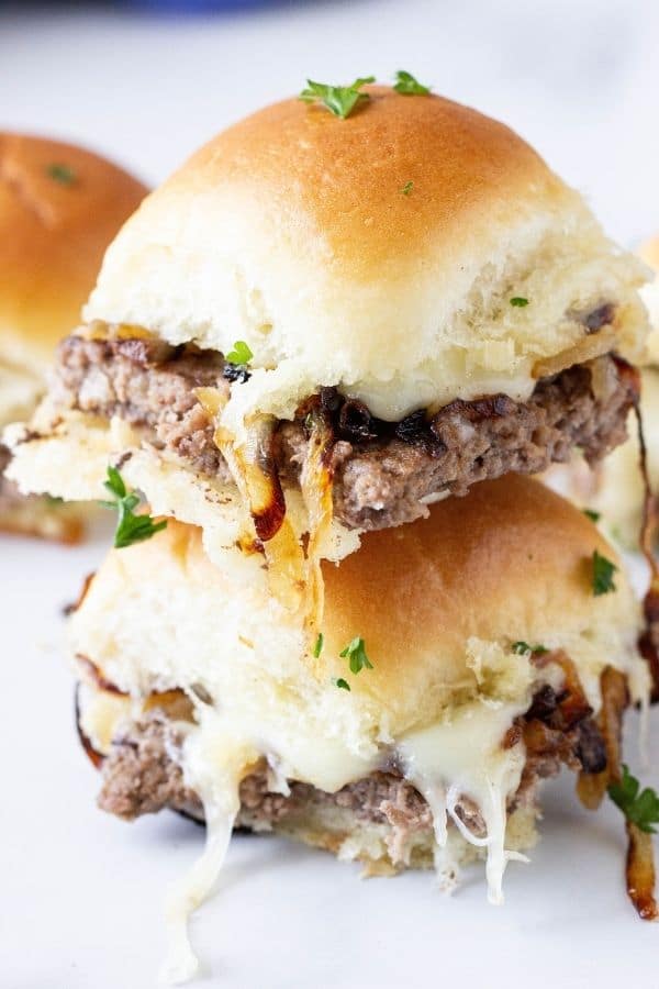 stacked patty melt sliders 