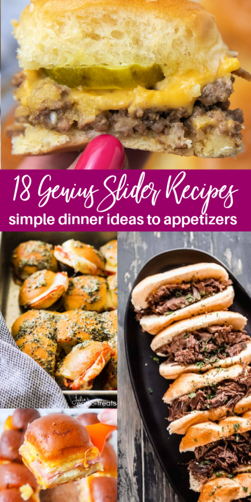 Serve up one or more of these Genius slider recipes. A simple slider bun that is filled with all your favorite fixings and baked to perfection! #passion4savings #sliders #easy #appetizer #dinner #simple #quick #nofuss slider recipes