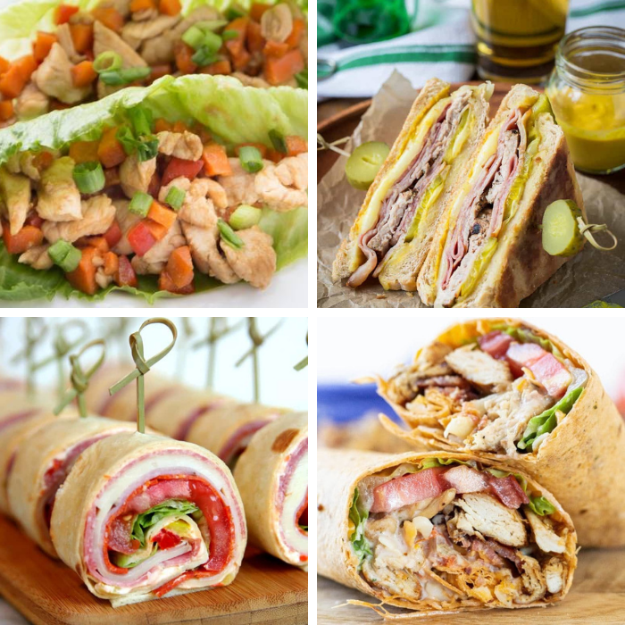 collage of sandwiches and wraps 
