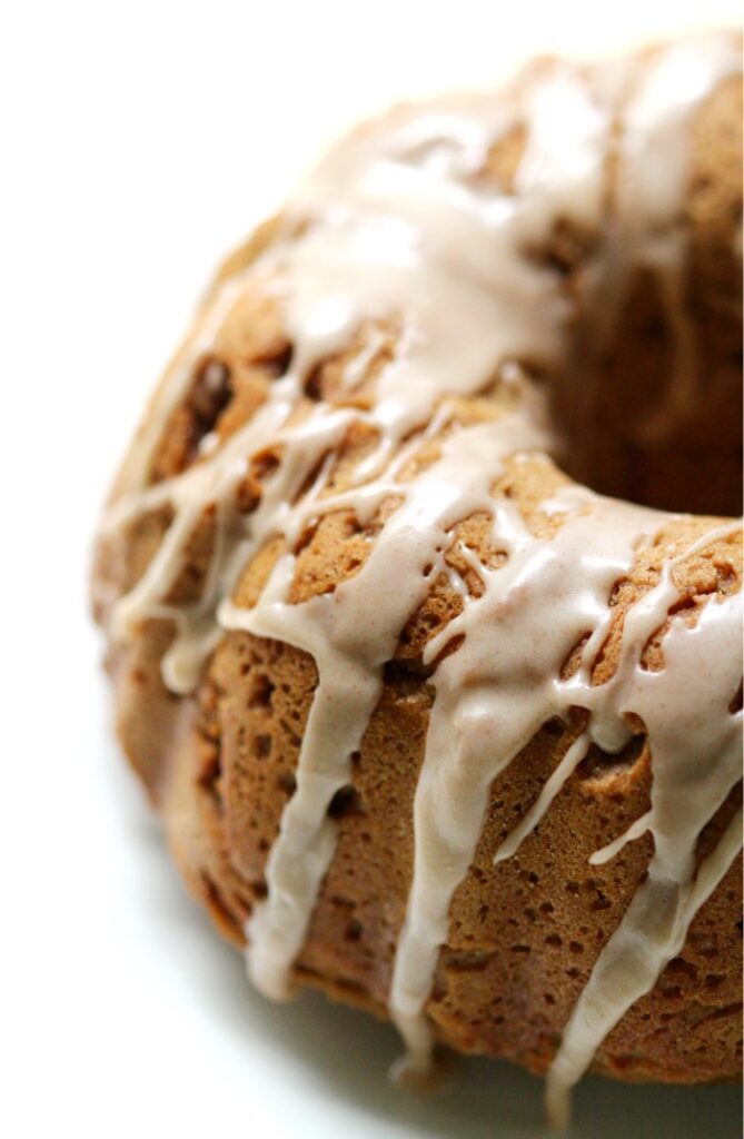 apple butter bundt cake side view 