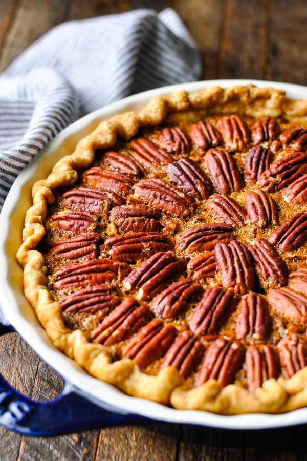 pecan pie on table 