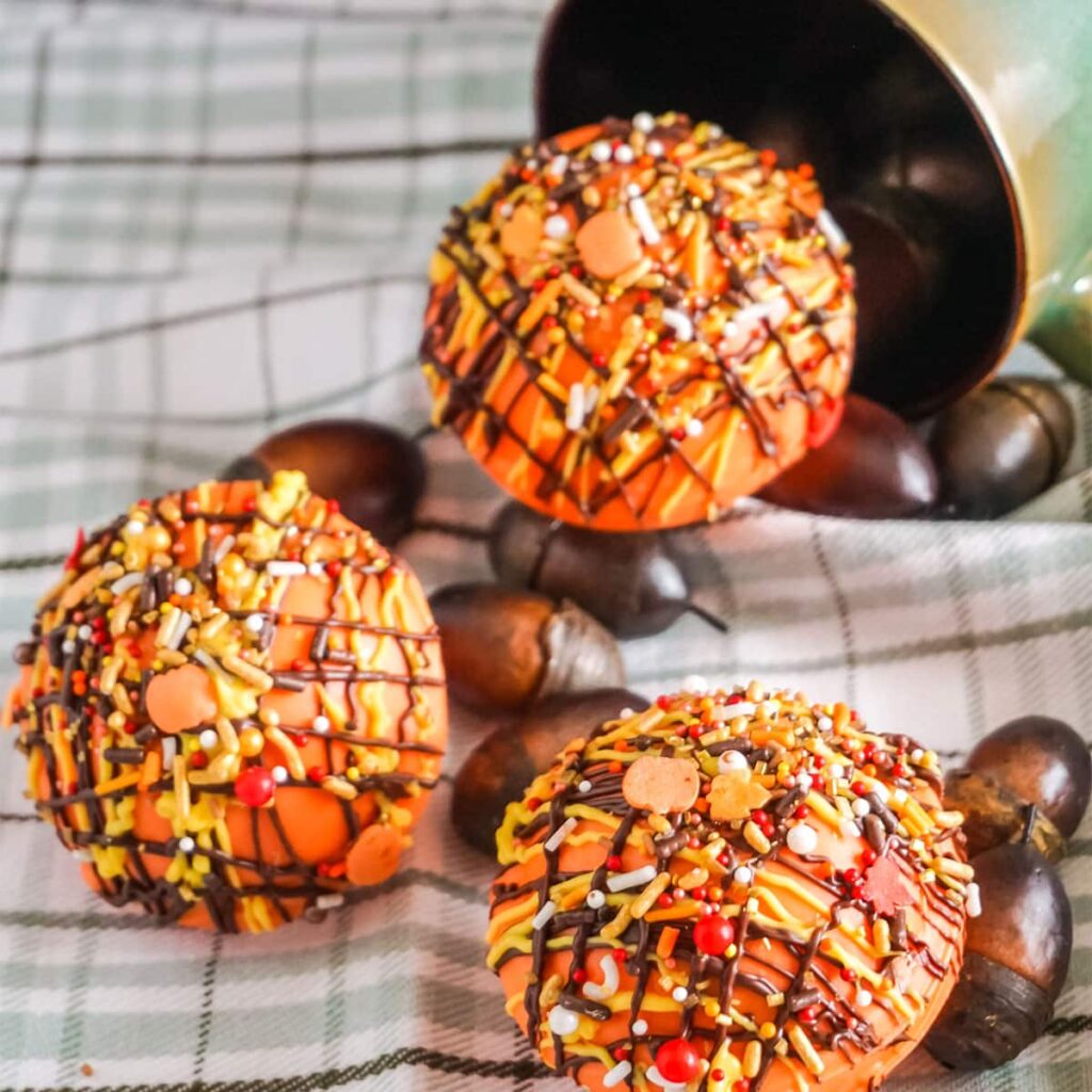 orange pumpkin spice hot chocolate bombs 