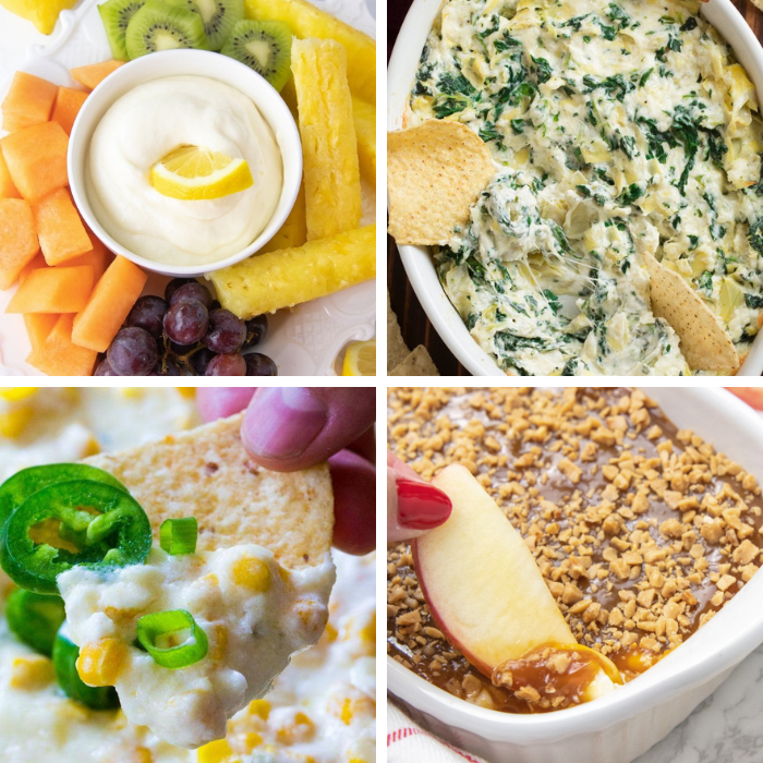 Serve up one or more of these sweet or savory dip recipes. Party dips to help elevate the flavor. Give one or more of these easy dips a try. #passion4savings #party #dip #holiday #appetizer #quick #sweet #savory #salty #simple #gameday #holidayappetizer #colddips #hotdips dip recipe ideas
