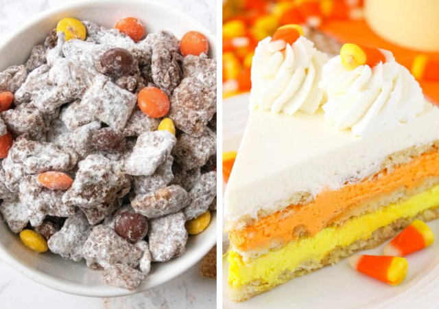two fall desserts in a collage