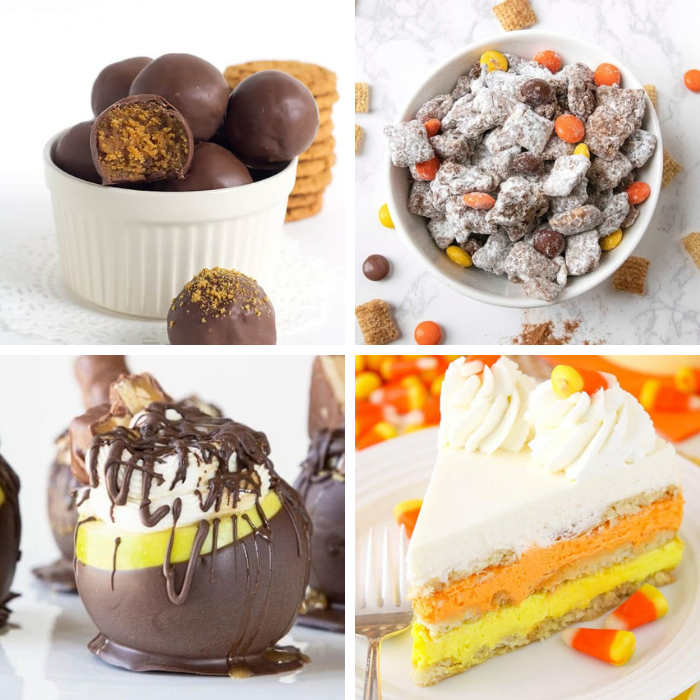 collage of fall desserts
