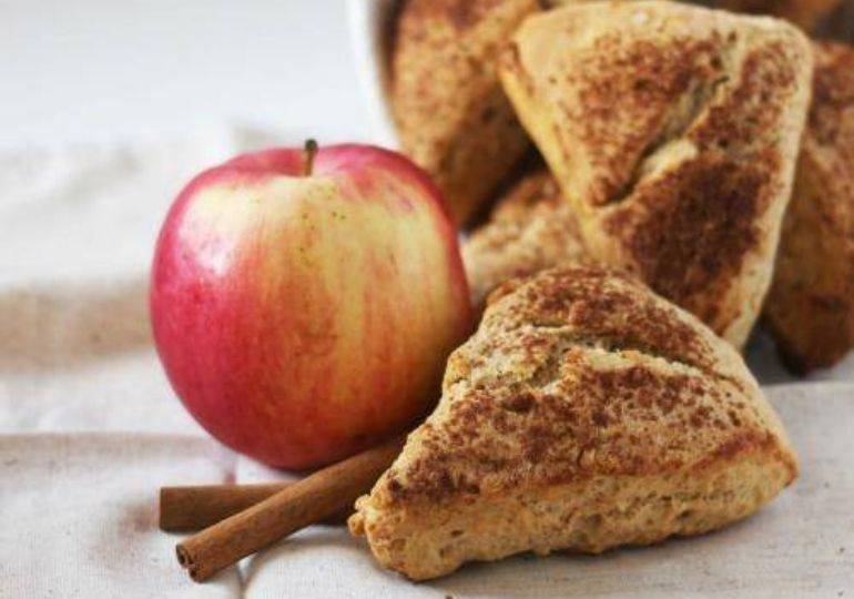 scones with apple by it 