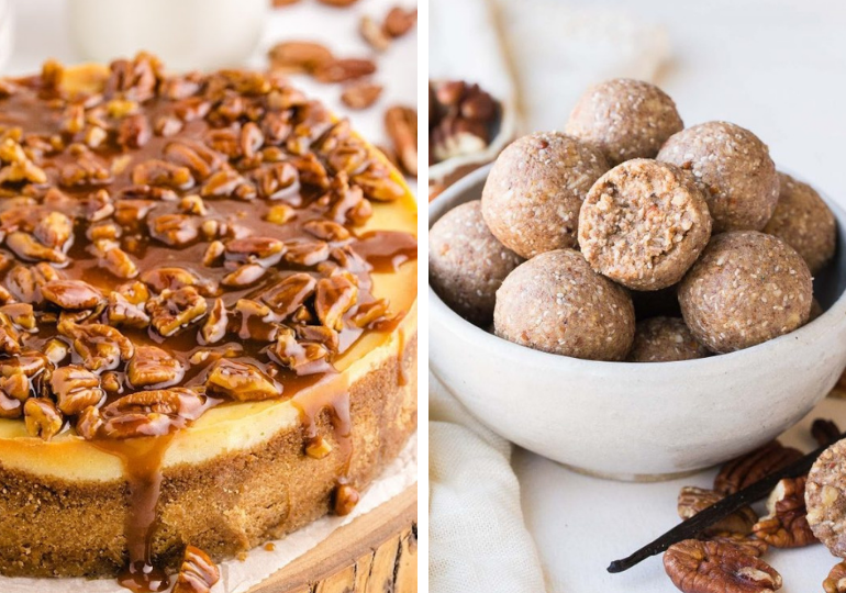 pecan desserts in collage