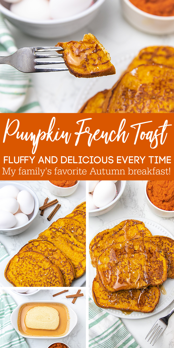 Pumpkin French Toast is going to be a game-changer for your breakfast meal. This French toast is loaded with warm cinnamon and pumpkins pie spice as well as pumpkin puree. Give this easy pumpkin spice French toast a try today! #passion4savings #pumpkin #pumpkinspice #breakfast #fall #autumn #texastoast #easy #fallflavor pumpkin french toast